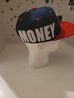 BIG MONEY SNAPBACK HAT (NAVY BLUE/RED BRIM)