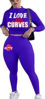 I LOVE MY CURVES SWEATER SET (ROYAL BLUE)