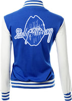 LADY MONEY CLOTHING VARSITY MONEY JACKET (ROYAL BLUE)